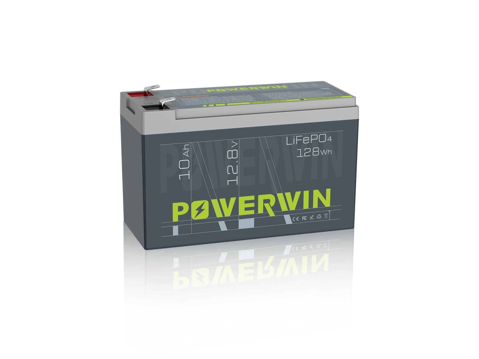 Powerwin Battery BT10 LiFePO4 Deep Cycle 128Wh Built-in BMS 4000+